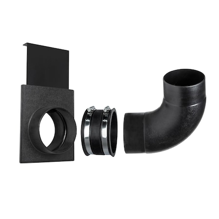 Powertec 4 in. Dust Collection Hose 90 Degree Elbow Connector with Blast Gate and Dust Control Flex Cuff 70360